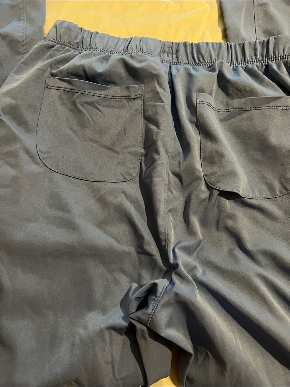Light Blue Utility Drawstring Scrub Pants - Picture 7 of 9